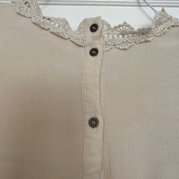 ASTR The Label Silk Blend Lace Peasant Blouse | Size Large - Picture 6 of 7